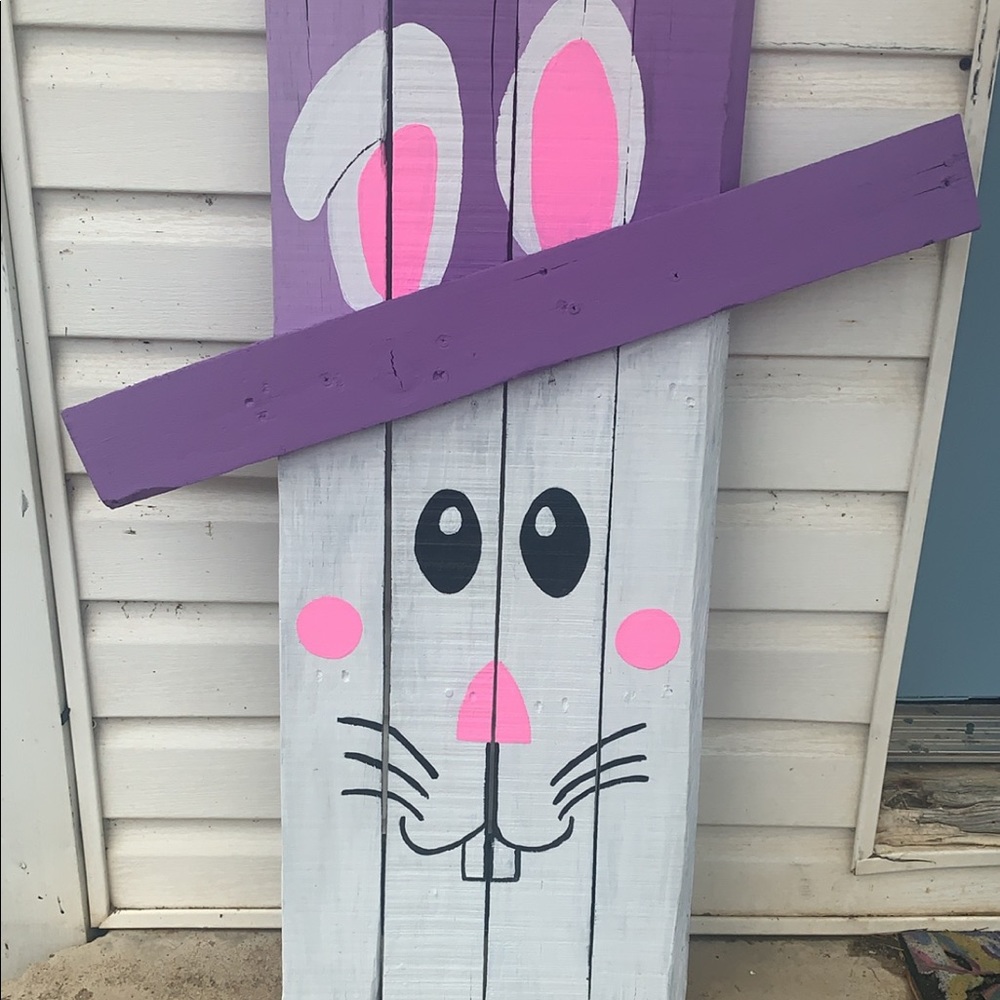 Wood Easter Bunny Decor